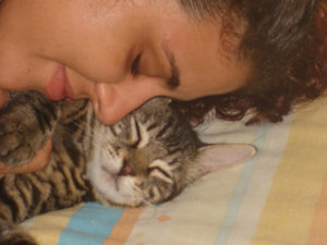 Woman and cat